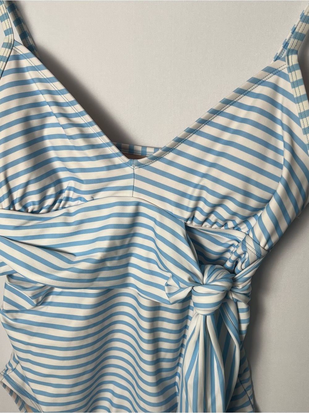 Isabel Maternity by Ingrid & Isabel One-Piece Swimsuit Blue White Stripe Medium - Picture 2 of 9
